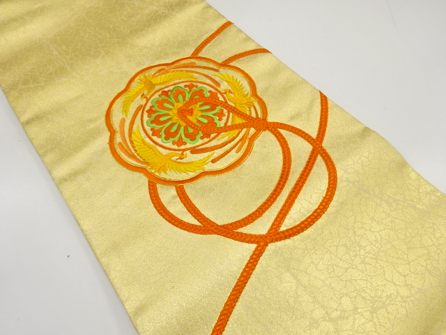 鏡裏に鳳凰模様刺繍名古屋帯